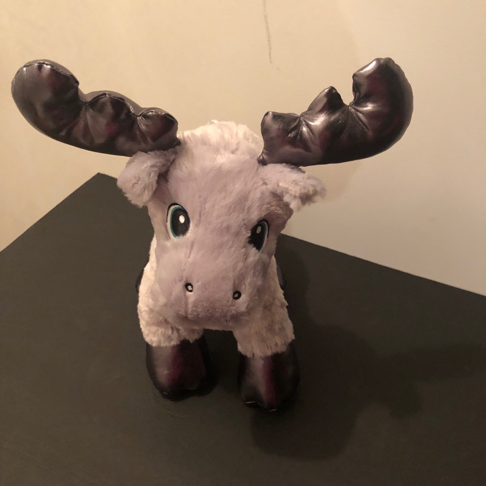 BUILD A BEAR Gray Reindeer Moose Plush With Silver Antlers
